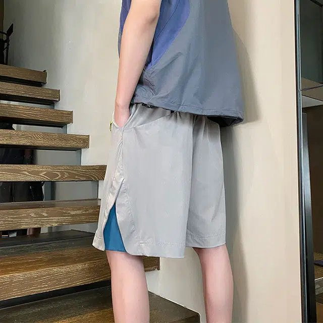 佐菲利 假两件运动篮球夏季薄款宽松直筒潮牌美式外穿五分裤休闲短裤 男女同款