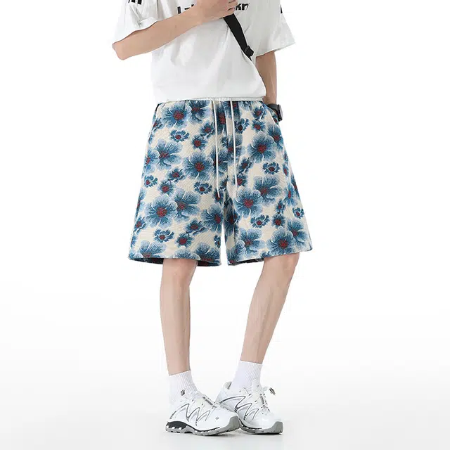 佐菲利 海岛风沙滩薄款宽松海边度假五分休闲短裤 男款