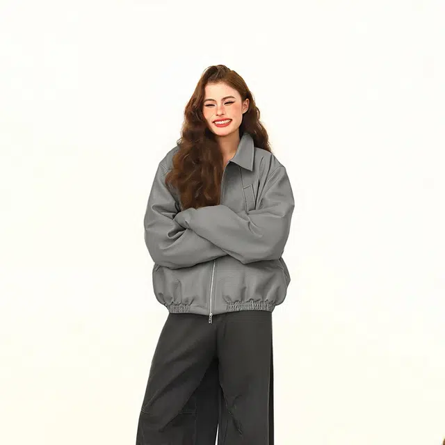 佐菲利 美式休闲高街机车皮衣外套高级感炸街痞帅翻领上衣夹克 男女同款