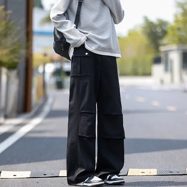 佐菲利 美式时尚宽松山系伞兵直筒户外运动抽绳休闲裤工装裤 男女同款