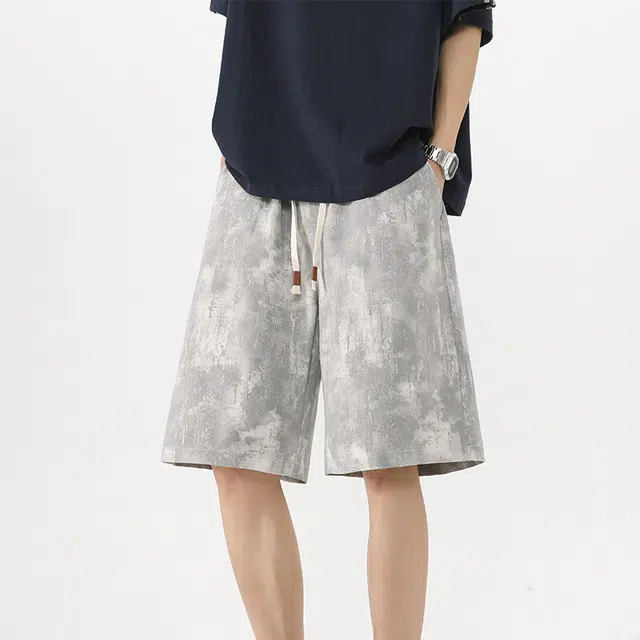 佐菲利 美式扎染小众五分潮流设计感宽松时尚舒适百搭休闲短裤 男女同款