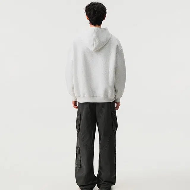 佐菲利 美式拉链开衫连帽重磅潮牌不规则宽松设计感情侣外套卫衣 男女同款