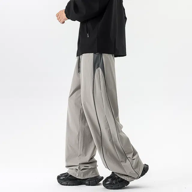 佐菲利 美式垂感弯刀西裤高街潮牌阔腿长裤宽松百搭拖地裤子休闲裤 男女同款