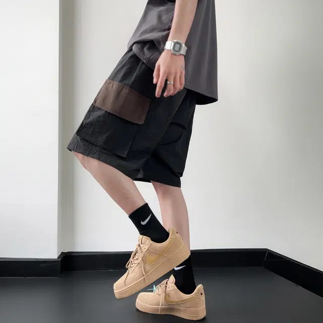 佐菲利 美式复古工装夏潮牌多口袋机能风大码速干过膝五分裤子休闲短裤 男女同款