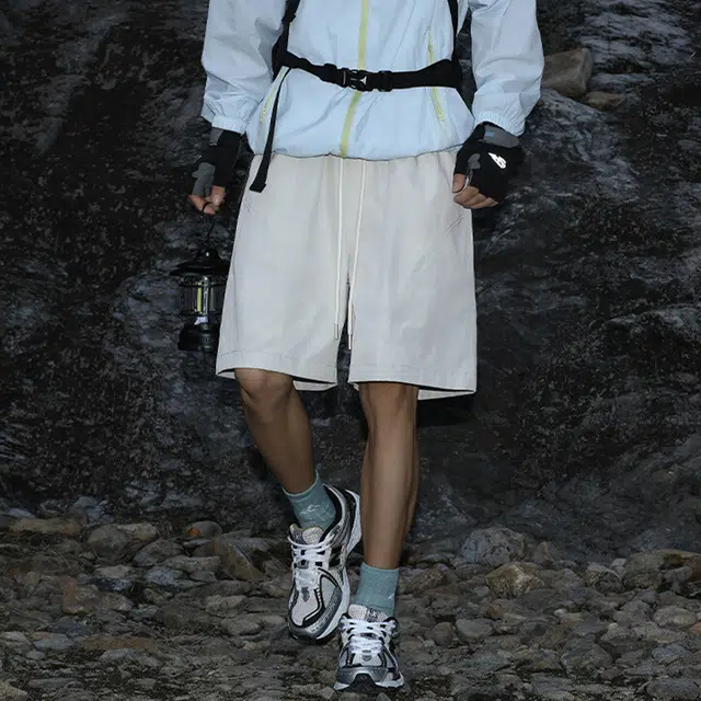 佐菲利 美式斜切速干冰丝沙滩裤薄款篮球运动户外四分裤宽松工装裤休闲短裤 男款