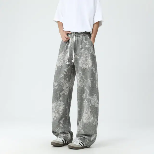 佐菲利 复古设计直筒高级感个性宽松百搭休闲裤牛仔裤 男女同款