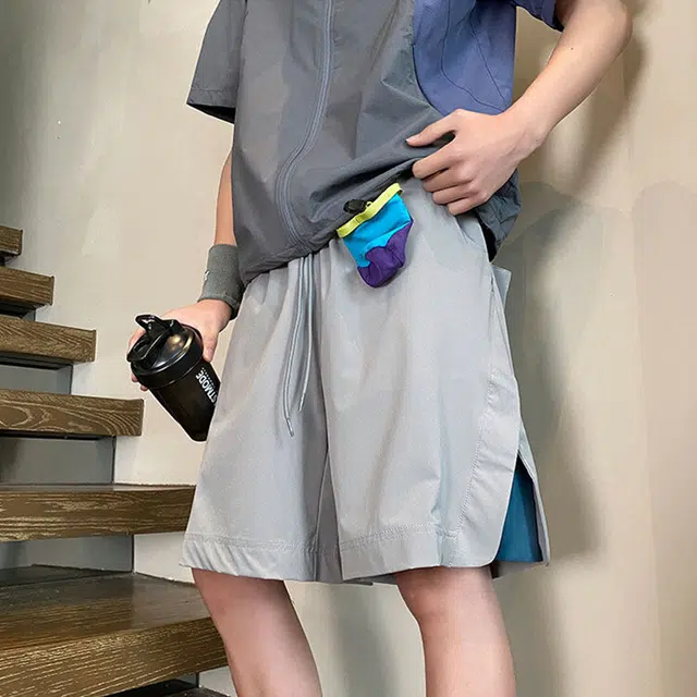 佐菲利 假两件运动篮球夏季薄款宽松直筒潮牌美式外穿五分裤休闲短裤 男女同款