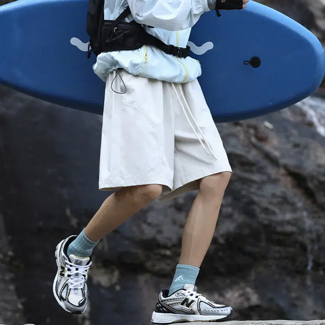 佐菲利 美式斜切速干冰丝沙滩裤薄款篮球运动户外四分裤宽松工装裤休闲短裤 男款