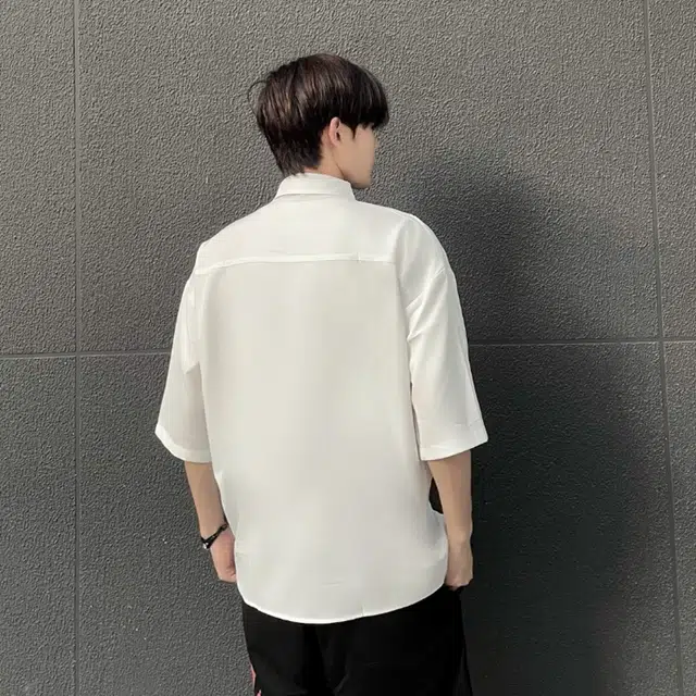 佐菲利 夏季冰丝薄款短袖衬衣纯色宽松垂感叠穿衬衫 男女同款