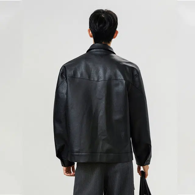 佐菲利 美式复古废土风软皮衣外套潮牌宽松痞帅硬汉机车工装夹克 男女同款