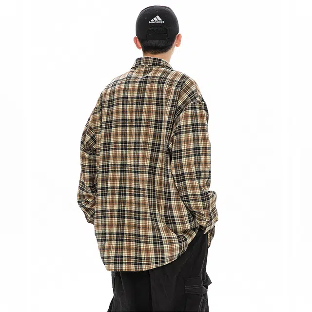 佐菲利 美式复古高级感叠穿格子中性风时尚潮流情侣装衬衫 男女同款