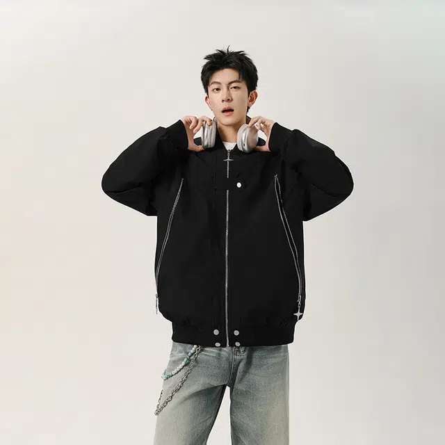 佐菲利 美式高街飞行复古设计感情侣外套潮牌宽松棒球服夹克 男女同款
