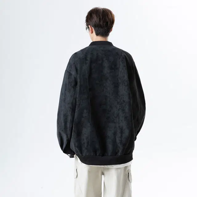 佐菲利 美式机车棒球服外套痞帅高街复古潮流立领宽松飞行夹克 男款