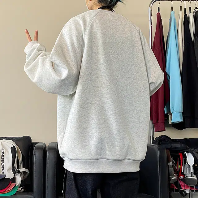 佐菲利 美式复古哈苏线拼接设计重磅圆领长袖打底休闲运动卫衣 男款