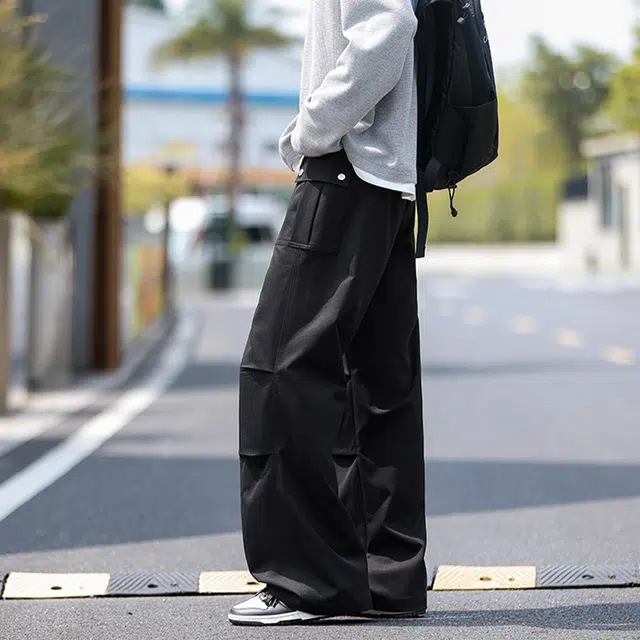 佐菲利 美式时尚宽松山系伞兵直筒户外运动抽绳休闲裤工装裤 男女同款