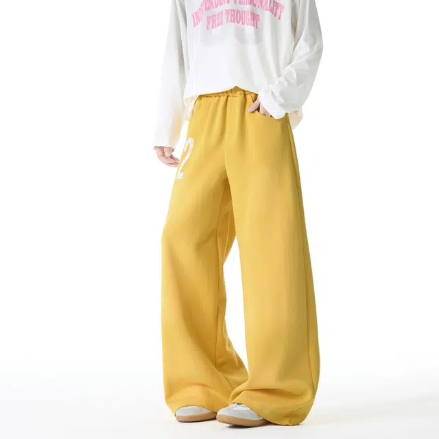 佐菲利 美式重磅字母印花垂感卫裤潮牌宽松运动街舞阔腿裤休闲裤 男女同款