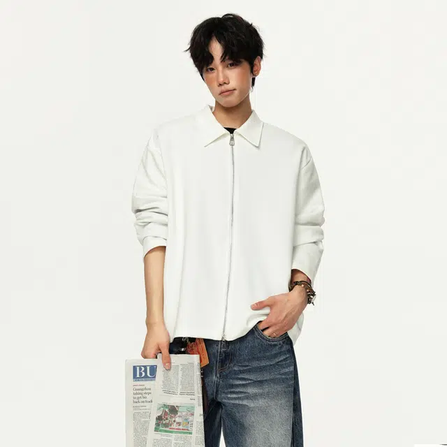 佐菲利 美式复古翻领开衫简约高级感情侣外套潮牌百搭休闲上衣夹克 男女同款