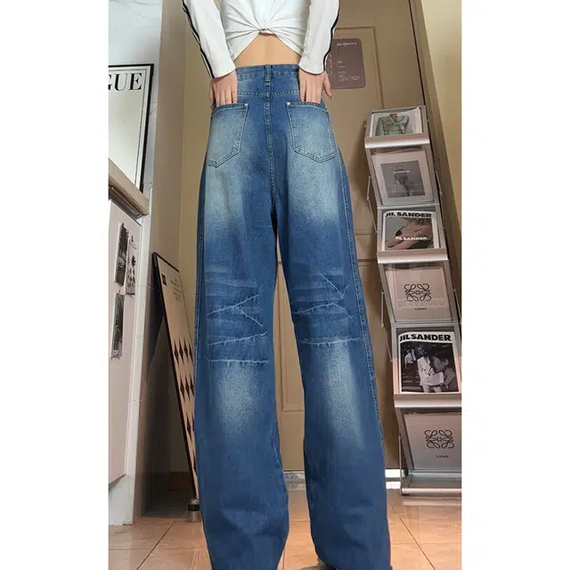 佐菲利 美式复古高街宽松裤子潮牌直筒工装长裤牛仔裤 男女同款