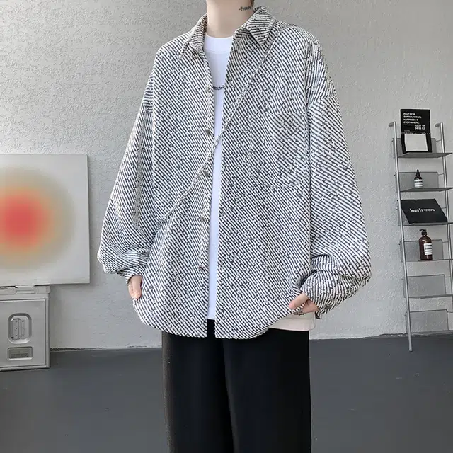 佐菲利 潮牌小香风外套港风痞帅高级感衬衣宽松翻领夹克衫衬衫 男女同款