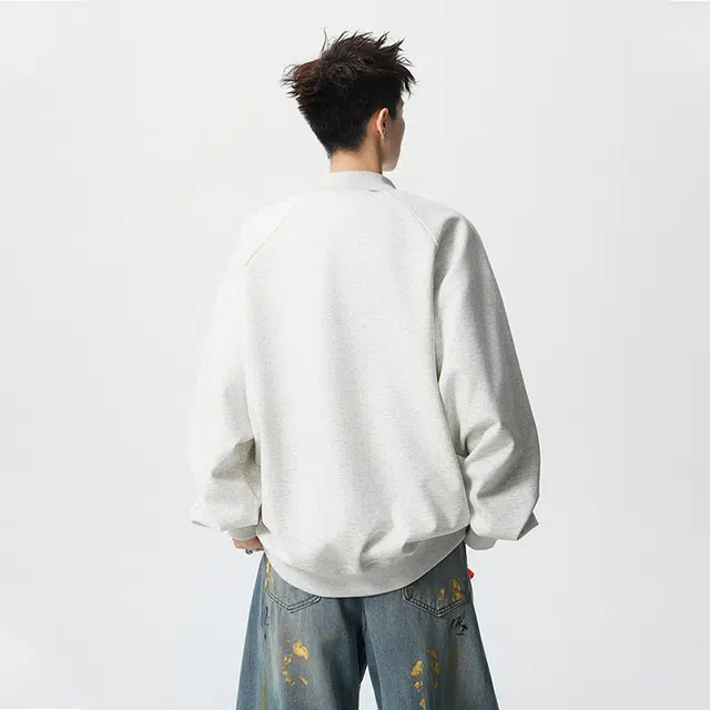 佐菲利 重磅金属拉链潮牌宽松拼接设计感长袖美式休闲圆领外套卫衣 男女同款