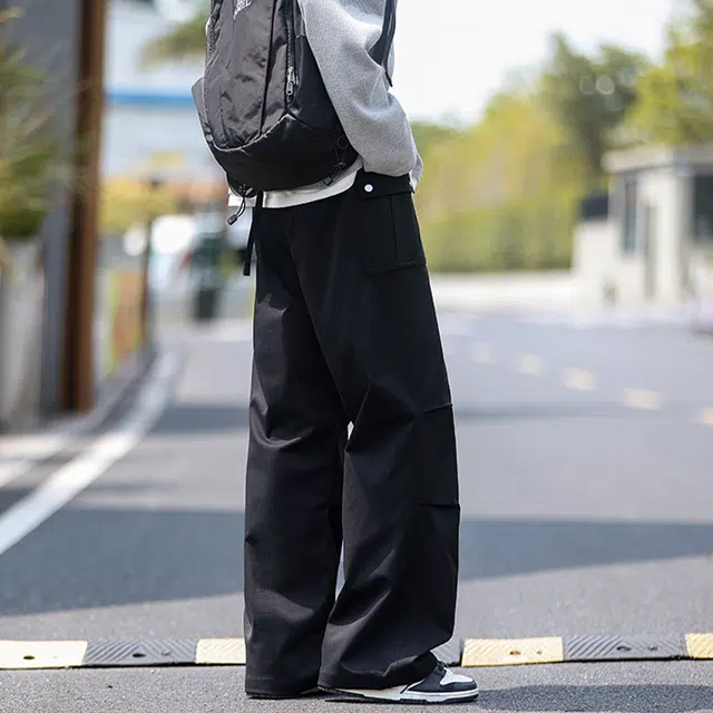 佐菲利 美式时尚宽松山系伞兵直筒户外运动抽绳休闲裤工装裤 男女同款