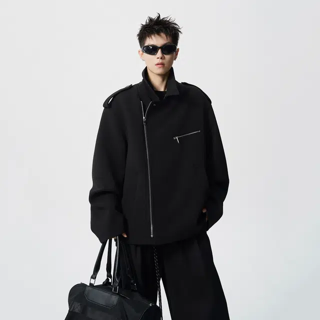 佐菲利 美式高街翻领夹克外套潮牌宽松设计感痞帅百搭风衣 男女同款