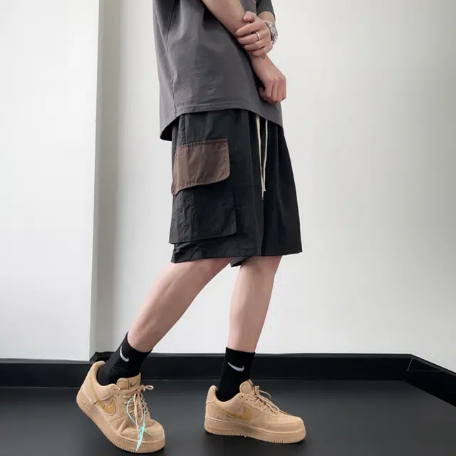 佐菲利 美式复古工装夏潮牌多口袋机能风大码速干过膝五分裤子休闲短裤 男女同款