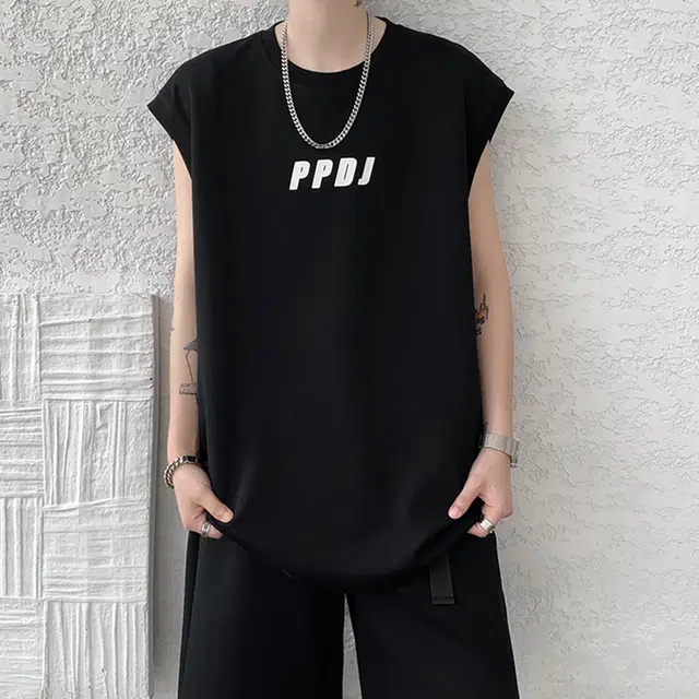 佐菲利 美式高街坎肩字母印花潮牌薄款运动薄款夏季无袖背心 男款