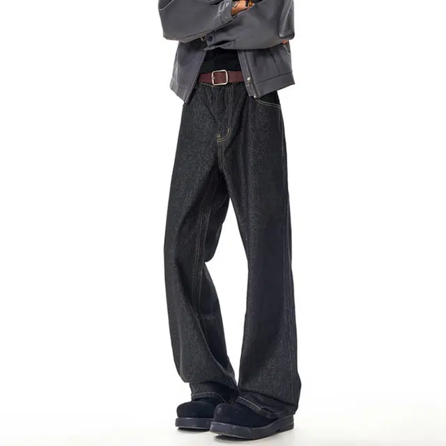 佐菲利 美式阔腿潮牌宽松高级感直筒裤高街拖地弯刀长裤牛仔裤 男女同款