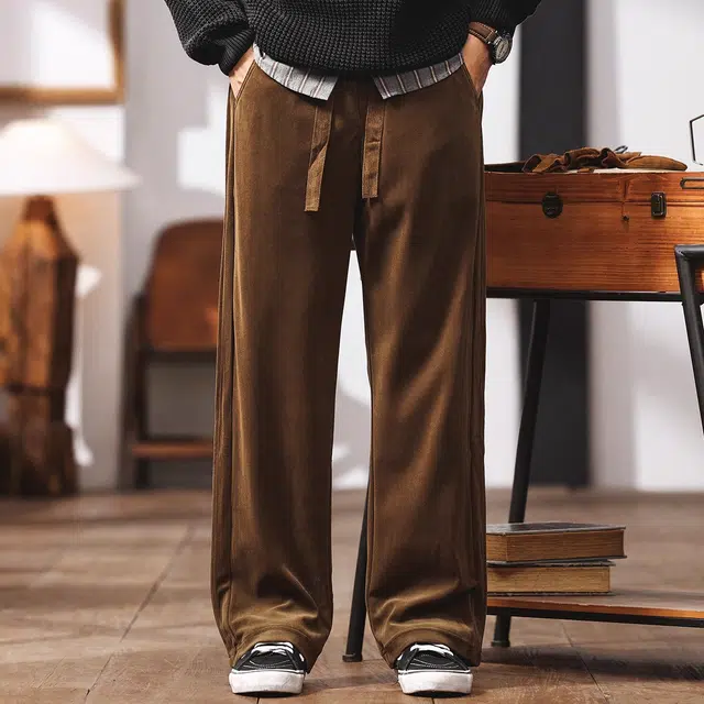 格蓝鹿 美式立体美拉德水洗复古潮牌百搭重磅宽松休闲垂感阔腿工装裤 男女同款