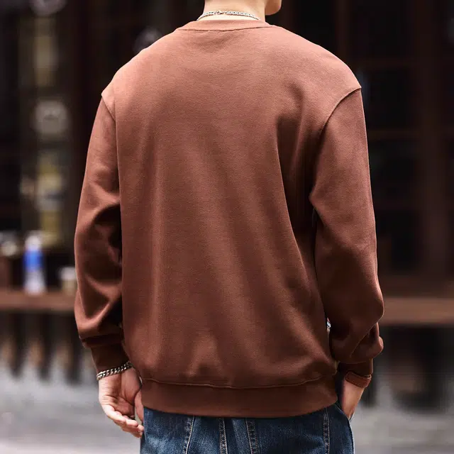 格蓝鹿 美式复古拼接圆领卫衣 男款
