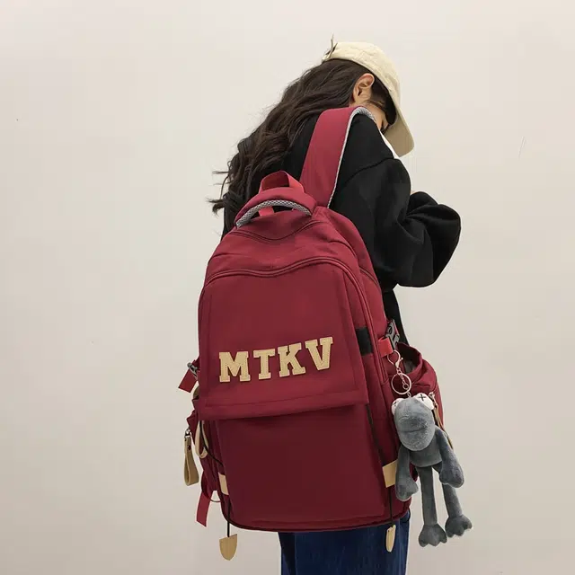 行途 韩版校园时尚拉链开合 尼龙 双肩包 常规 男女同款情侣款 黑色/白色/红色