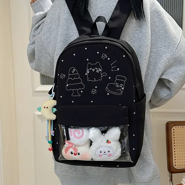 行途 高颜值可爱日系痛包学院透明 尼龙 双肩包 女款 多色