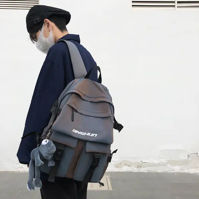 行途 运动潮流时尚 尼龙 双肩包 男女同款情侣款 黑色/蓝色/绿色