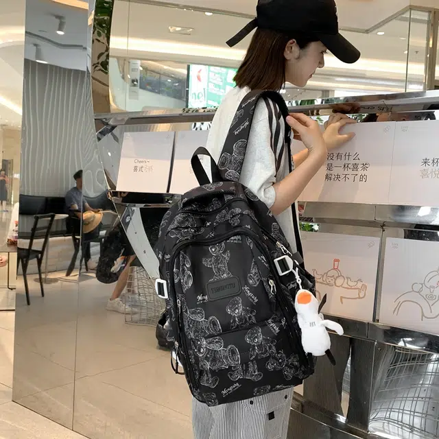 行途 小熊休闲时尚背包 尼龙 双肩包 女款 多色