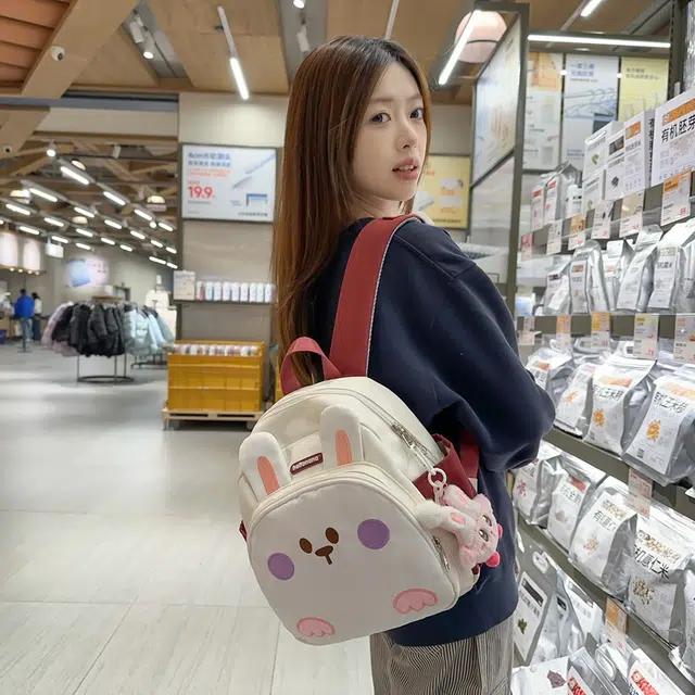 行途 童趣卡通可爱小兔子高颜值大容量轻便时尚 尼龙 双肩包 常规 女款 多色