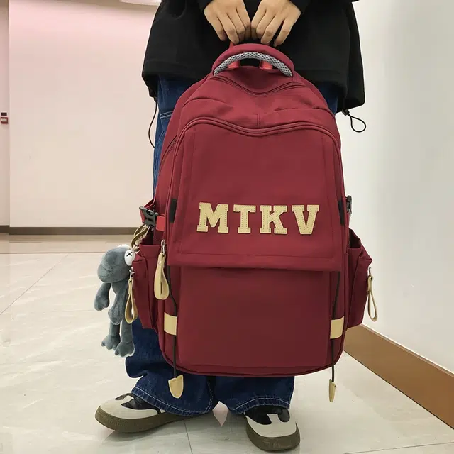 行途 韩版校园时尚拉链开合 尼龙 双肩包 常规 男女同款情侣款 黑色/白色/红色