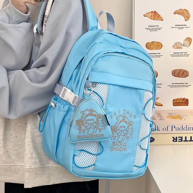 行途 百搭轻便休闲简约 尼龙 双肩包 女款 粉色/蓝色/黑色/紫色/米白色