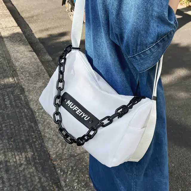 行途 大容量休闲 尼龙 斜挎包 常规 男女同款情侣款 黑色/桔色/绿色/蓝色/紫色/白色