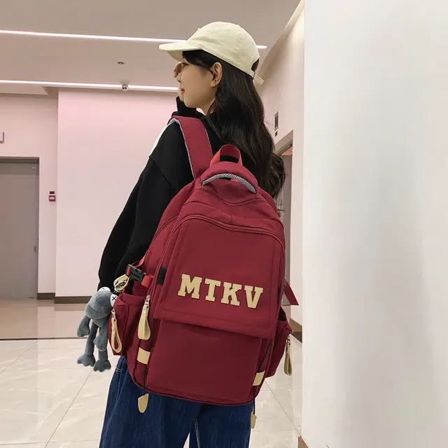 行途 韩版校园时尚拉链开合 尼龙 双肩包 常规 男女同款情侣款 黑色/白色/红色