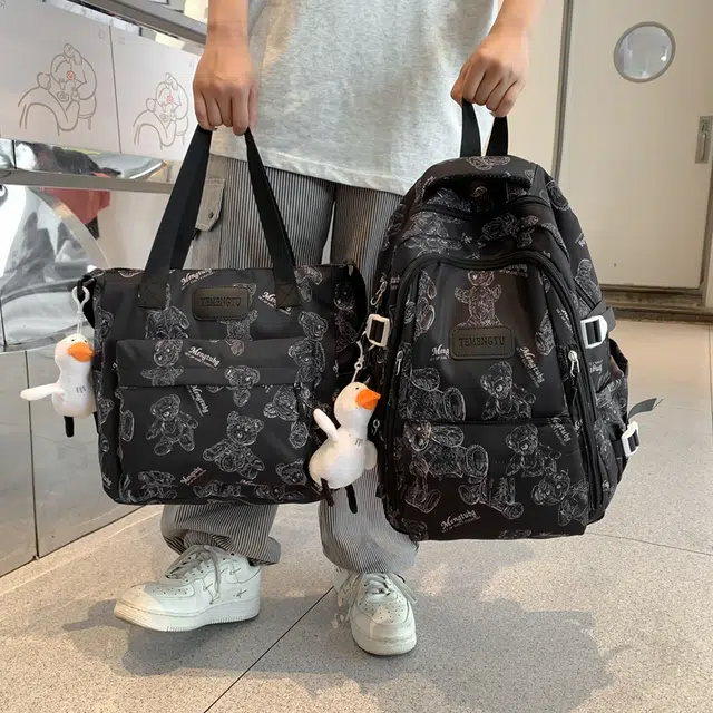 行途 小熊休闲时尚背包 尼龙 双肩包 女款 多色