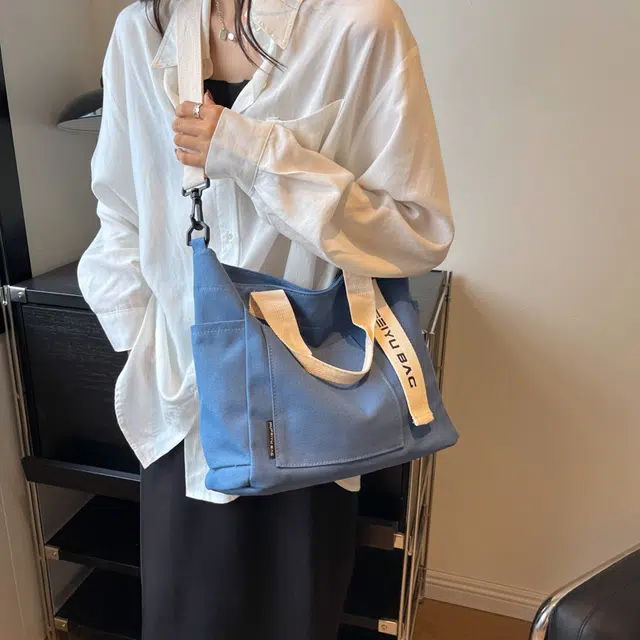 行途 大容量通勤时尚斑马纹 帆布 帆布包斜挎单肩包 常规 女款 黑色/卡其色/蓝色/米白色