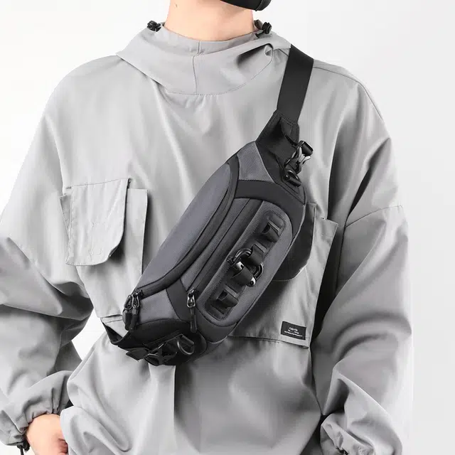 行途 多功能百搭 尼龙布 胸包 常规 男女同款情侣款 灰色/深蓝色/黑色/迷彩色