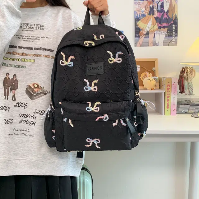 行途 小众高颜值日系百搭书包大容量初高中大学生电脑包 尼龙 双肩包 常规 女款 多色