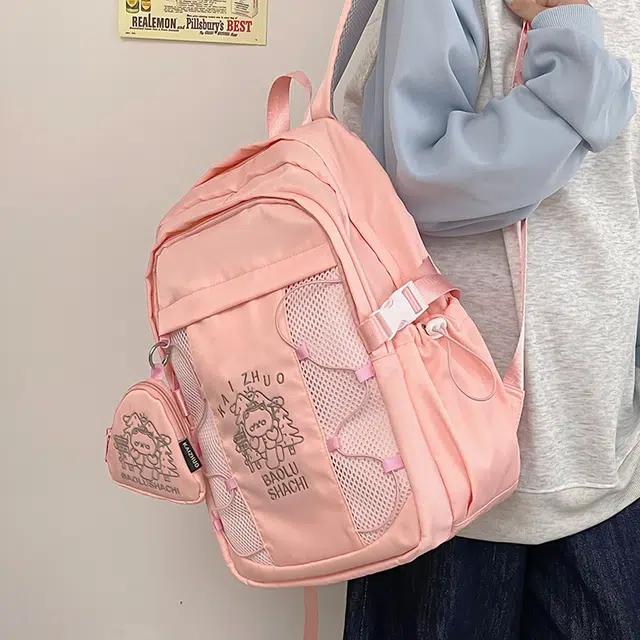 行途 百搭轻便休闲简约 尼龙 双肩包 女款 粉色/蓝色/黑色/紫色/米白色