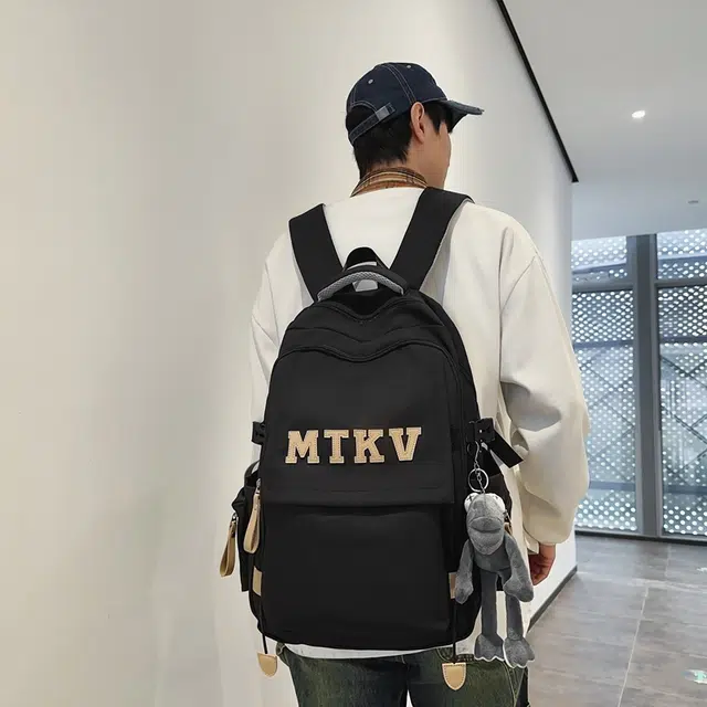 行途 韩版校园时尚拉链开合 尼龙 双肩包 常规 男女同款情侣款 黑色/白色/红色