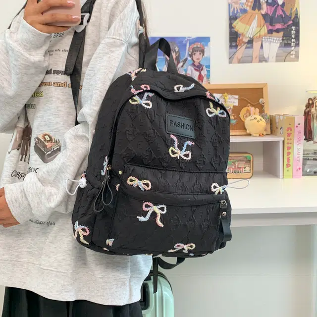 行途 小众高颜值日系百搭书包大容量初高中大学生电脑包 尼龙 双肩包 常规 女款 多色