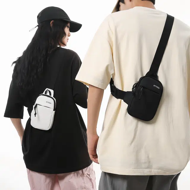 行途 时尚百搭 牛津纺 胸包 常规 男女同款情侣款 黑色/白色/蓝色/粉色/绿色