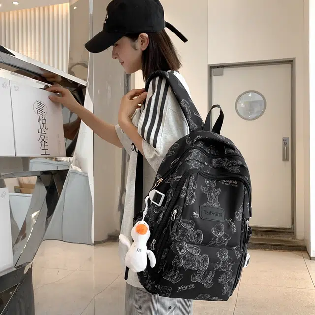 行途 小熊休闲时尚背包 尼龙 双肩包 女款 多色