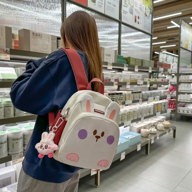 行途 童趣卡通可爱小兔子高颜值大容量轻便时尚 尼龙 双肩包 常规 女款 多色